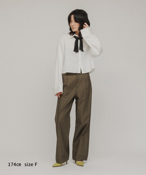 M TO R（ムウトアール）の「［BLOUSE］2WAY TIE DOCKING CROPPED SHIRTS（シャツ/ブラウス・レディース・ホワイト/ブルー/ピンク・FREE）」の10枚目の写真