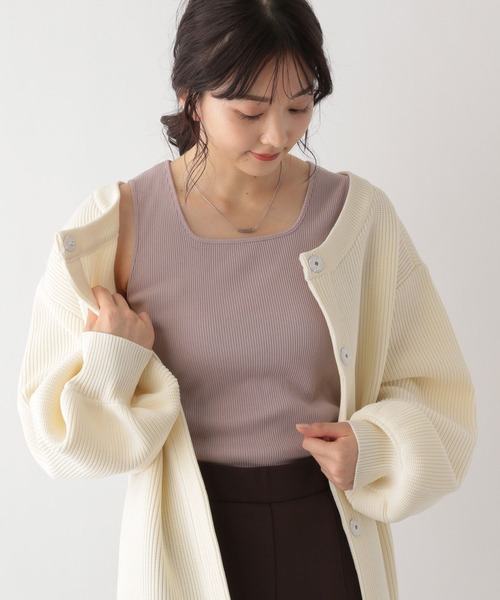 GLOBAL WORK（グローバルワーク）の「Beauteeスクエアタンク/163477（タンクトップ・レディース・ブラック/グリーン/アイボリー/モカ/ラベンダー/オフホワイト/スミクロ/その他・MEDIUM/SMALL/LARGE）」の7枚目の写真