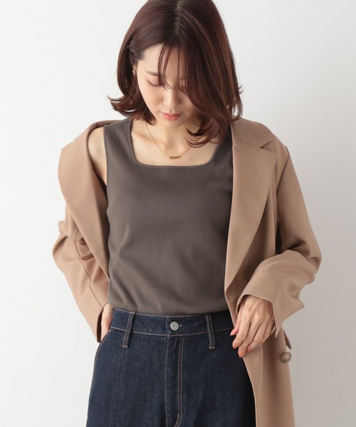 GLOBAL WORK（グローバルワーク）の「Beauteeスクエアタンク/163477（タンクトップ・レディース・ブラック/グリーン/アイボリー/モカ/ラベンダー/オフホワイト/スミクロ/その他・MEDIUM/SMALL/LARGE）」の4枚目の写真