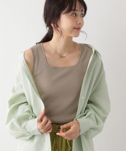 GLOBAL WORK（グローバルワーク）の「Beauteeスクエアタンク/163477（タンクトップ・レディース・ブラック/グリーン/アイボリー/モカ/ラベンダー/オフホワイト/スミクロ/その他・MEDIUM/SMALL/LARGE）」の5枚目の写真