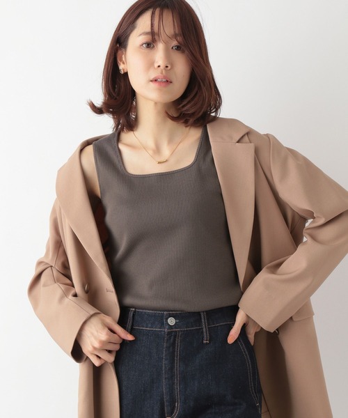 GLOBAL WORK（グローバルワーク）の「Beauteeスクエアタンク/163477（タンクトップ・レディース・ブラック/グリーン/アイボリー/モカ/ラベンダー/オフホワイト/スミクロ/その他・MEDIUM/SMALL/LARGE）」の14枚目の写真