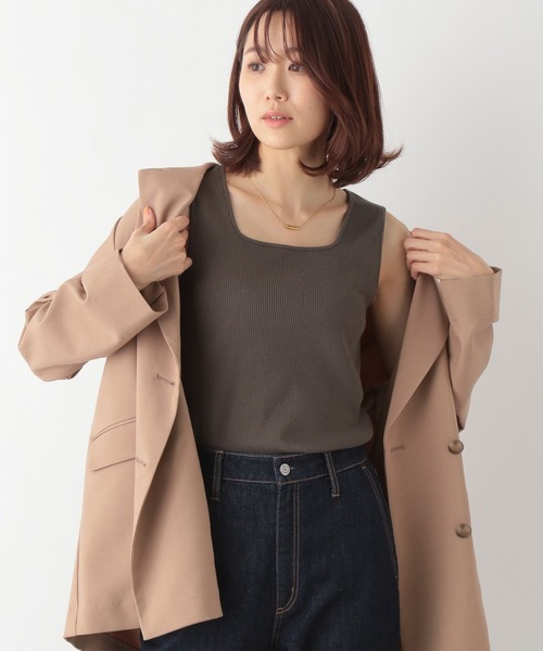 GLOBAL WORK（グローバルワーク）の「Beauteeスクエアタンク/163477（タンクトップ・レディース・ブラック/グリーン/アイボリー/モカ/ラベンダー/オフホワイト/スミクロ/その他・MEDIUM/SMALL/LARGE）」の16枚目の写真