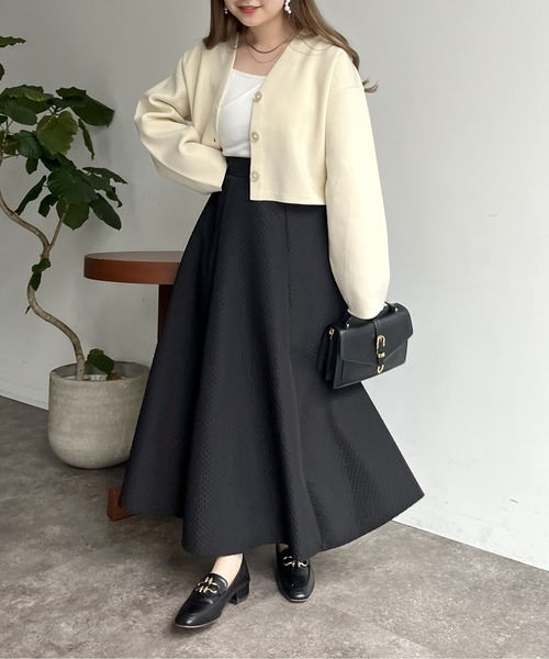 prose verse（プロズヴェール）の「スポンディッシュショートカーデ（カーディガン/ボレロ・レディース・アイボリー/ブラック/ブルー/ピンク・ﾌﾘ-）」の12枚目の写真