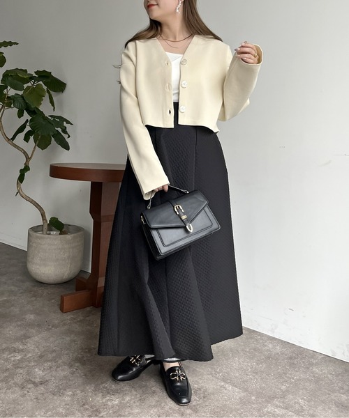 prose verse（プロズヴェール）の「スポンディッシュショートカーデ（カーディガン/ボレロ・レディース・アイボリー/ブラック/ブルー/ピンク・ﾌﾘ-）」の14枚目の写真