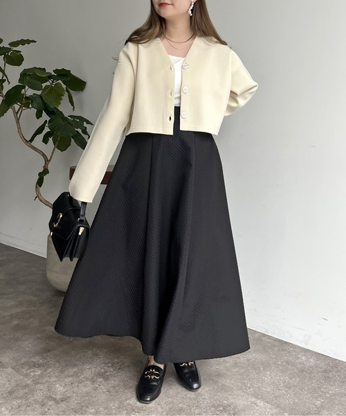 prose verse（プロズヴェール）の「スポンディッシュショートカーデ（カーディガン/ボレロ・レディース・アイボリー/ブラック/ブルー/ピンク・ﾌﾘ-）」の15枚目の写真