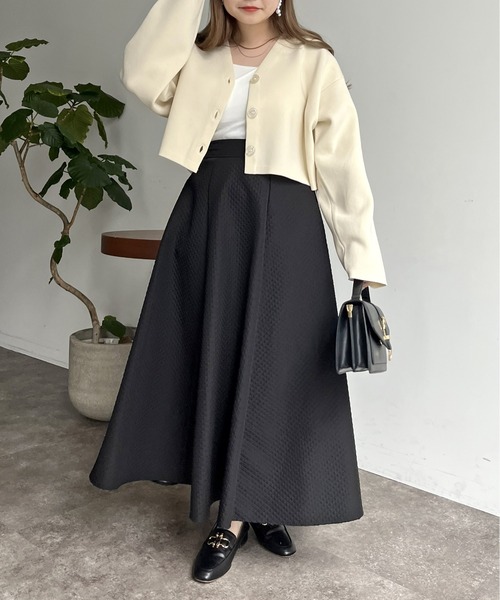 prose verse（プロズヴェール）の「スポンディッシュショートカーデ（カーディガン/ボレロ・レディース・アイボリー/ブラック/ブルー/ピンク・ﾌﾘ-）」の16枚目の写真