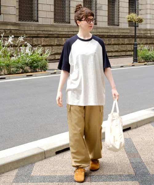 MONO-MART LADY'S（モノマートレディース）の「ナンバリング刺繍ビッグラグランスリーブ半袖Tシャツ（Tシャツ/カットソー・レディース・オレンジ/ネイビー/ブラウン/ブラック/チャコールグレー・FREE）」の14枚目の写真