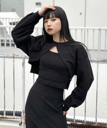 Cropped layered sweat & cami set / クロップドレイヤードスウェット&キャミセット