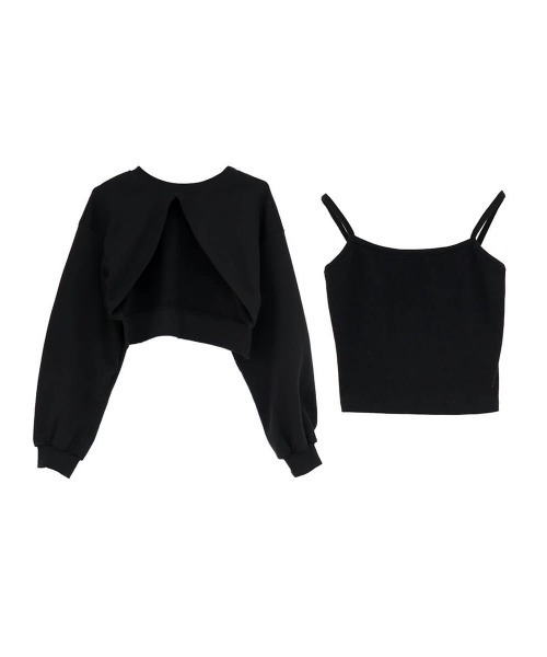 LVEU.(ラブユ.)の「Cropped layered sweat & cami set / クロップドレイヤードスウェット&キャミセット(Tシャツ/カットソー・レディース・ブラック・FREE)」の14枚目の写真