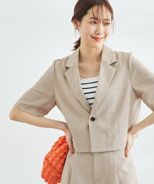 麻調シアーショートレングスジャケット ROPE' PICNIC（ロペピクニック）の「セットアップ対応/麻調