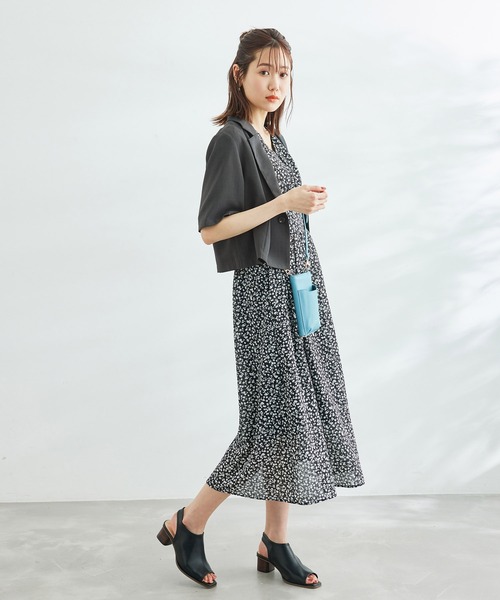 ROPE' PICNIC(ロペピクニック)の「セットアップ対応/麻調シアーショートレングスジャケット(テーラードジャケット・レディース・チャコールグレー/ベージュ/カーキ/ターコイズブルー・38)」の21枚目の写真