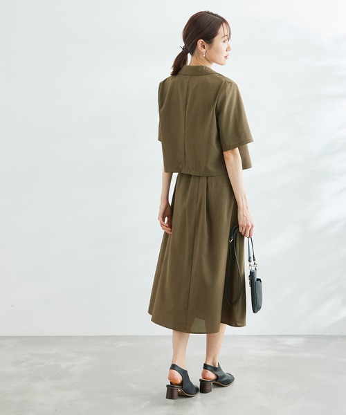 ROPE' PICNIC(ロペピクニック)の「セットアップ対応/麻調シアーショートレングスジャケット(テーラードジャケット・レディース・チャコールグレー/ベージュ/カーキ/ターコイズブルー・38)」の18枚目の写真