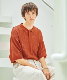 EMMA CLOTHES | レースアミルーズハーフスリーブニットポロシャツ EMMA CLOTHES 2023SS(ポロシャツ)