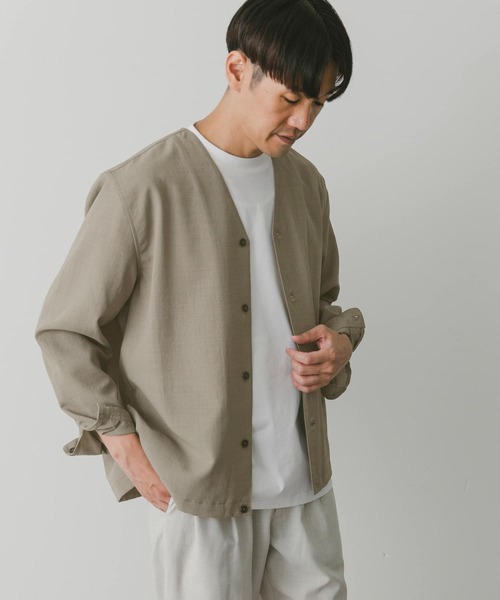 URBAN RESEARCH DOORS（アーバンリサーチドアーズ）の「『セットアップ対応』『UR TECH DRYLUXE』イージーケアノーカラージャケット（ノーカラージャケット・メンズ・ブルー系その他/ネイビー/ベージュ/ブルー/ベージュ系その他・LARGE/MEDIUM）」の13枚目の写真