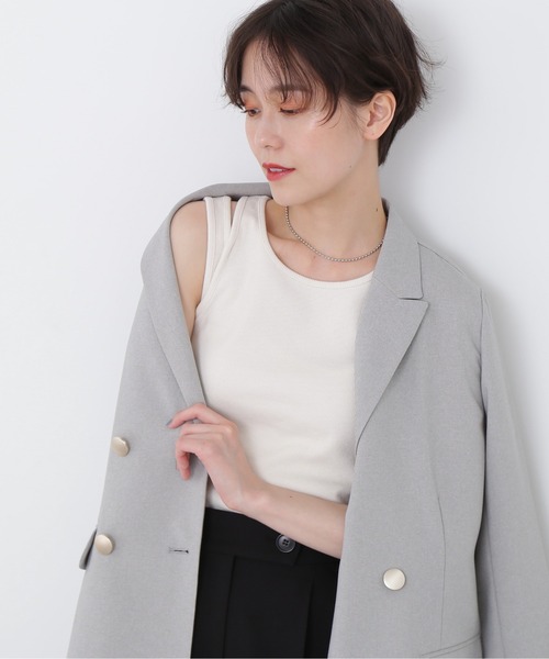 N.（N. Natural Beauty Basic）（エヌエヌナチュラルビューティーベーシック）の「◆アシンメトリータンクトップ（タンクトップ・レディース・ブラック/オフホワイト/ライトグリーン・MEDIUM）」の20枚目の写真