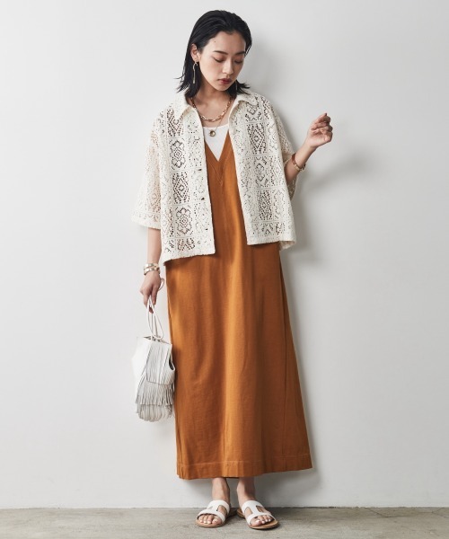 CHIC STYLE（シックスタイル）の「＜大きいサイズ＞綿100％バックフレアタンクトップカットソーワンピース シックスタイル（ワンピース・レディース・ブラック/マスタード・L/LL/3L/4L/5L）」の9枚目の写真