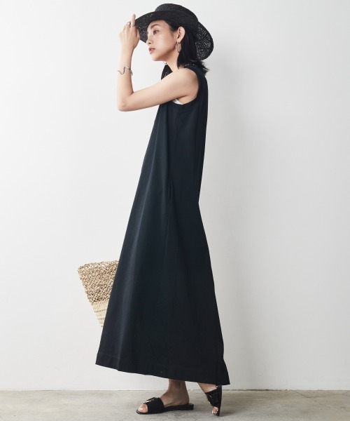 CHIC STYLE（シックスタイル）の「＜大きいサイズ＞綿100％バックフレアタンクトップカットソーワンピース シックスタイル（ワンピース・レディース・ブラック/マスタード・L/LL/3L/4L/5L）」の16枚目の写真