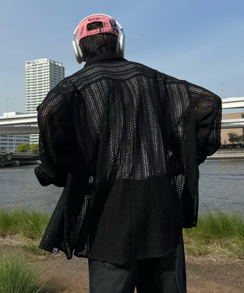 Perushu（ペルーシュ）の「メッシュシアーシャツ（シャツ/ブラウス・メンズ・ブラック/アイボリー・LARGE/MEDIUM）」の5枚目の写真