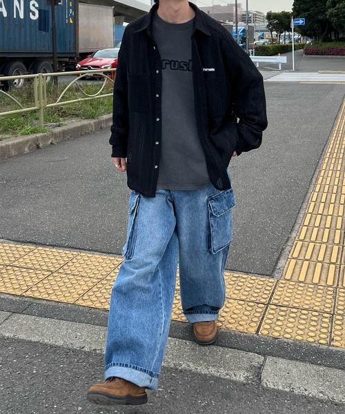 Perushu（ペルーシュ）の「メッシュシアーシャツ（シャツ/ブラウス・メンズ・ブラック/アイボリー・LARGE/MEDIUM）」の13枚目の写真