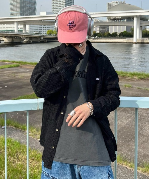 Perushu（ペルーシュ）の「メッシュシアーシャツ（シャツ/ブラウス・メンズ・ブラック/アイボリー・LARGE/MEDIUM）」の9枚目の写真