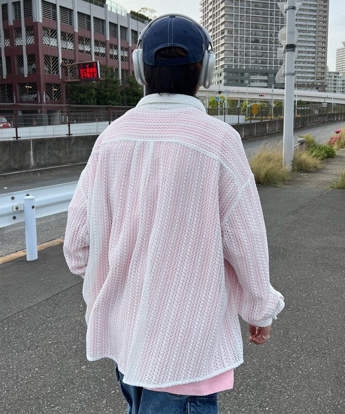 Perushu（ペルーシュ）の「メッシュシアーシャツ（シャツ/ブラウス・メンズ・ブラック/アイボリー・LARGE/MEDIUM）」の21枚目の写真