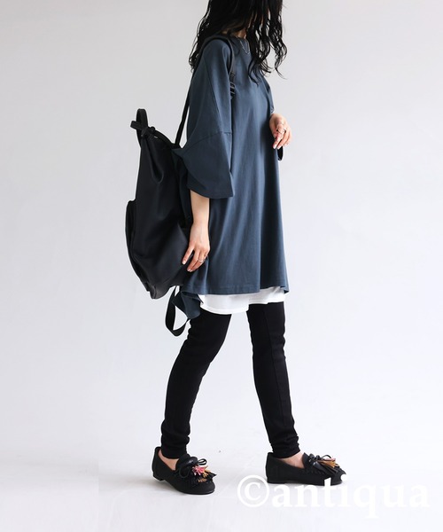 antiqua(アンティカ)の「タッセルモカシン(モカシン/デッキシューズ・レディース・ブラック/グレー・M/L/S/LL)」の3枚目の写真