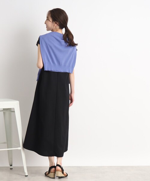 DRESKIP（ドレスキップ）の「◆【接触冷感】これ1枚で魅了する ウエストタックワンピース（ワンピース・レディース・グリーン/ダークブラウン/ブラック・02/04/03）」の6枚目の写真