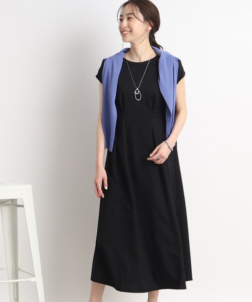 DRESKIP（ドレスキップ）の「◆【接触冷感】これ1枚で魅了する ウエストタックワンピース（ワンピース・レディース・グリーン/ダークブラウン/ブラック・02/04/03）」の8枚目の写真