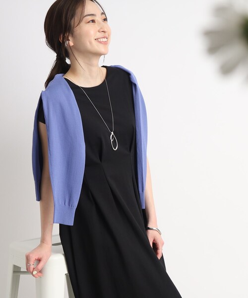 DRESKIP（ドレスキップ）の「◆【接触冷感】これ1枚で魅了する ウエストタックワンピース（ワンピース・レディース・グリーン/ダークブラウン/ブラック・02/04/03）」の9枚目の写真