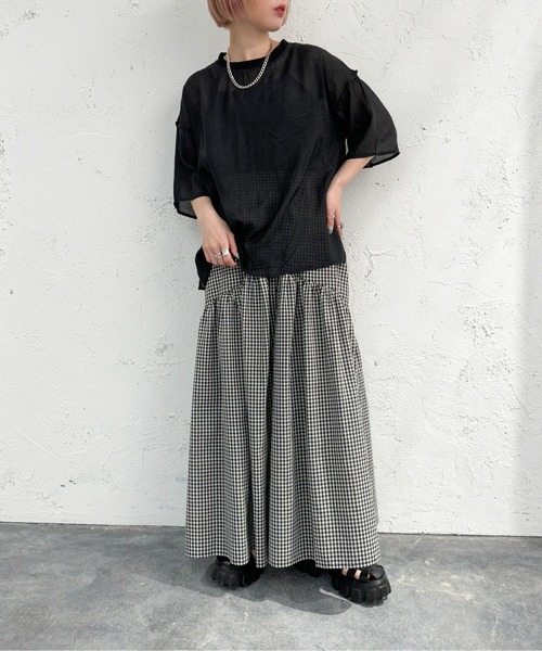 apres jour mignon（アプレジュールミニョン）の「シアーパイピングTシャツ【ZOZOTOWN限定アイテム】（シャツ/ブラウス・レディース・アイボリー/ブルー/グリーン/ブラック・フリー/X-LARGE）」の16枚目の写真