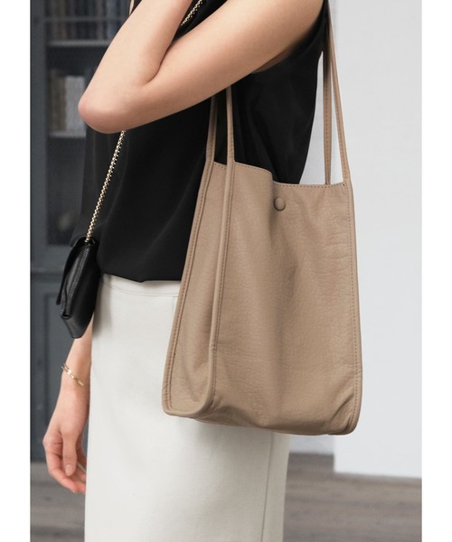 STYLE DELI（スタイルデリ）の「【サブBAG用】軽量くったりトートバッグ（トートバッグ・レディース・ブラック/ホワイト/ベージュ系・FREE）」の3枚目の写真