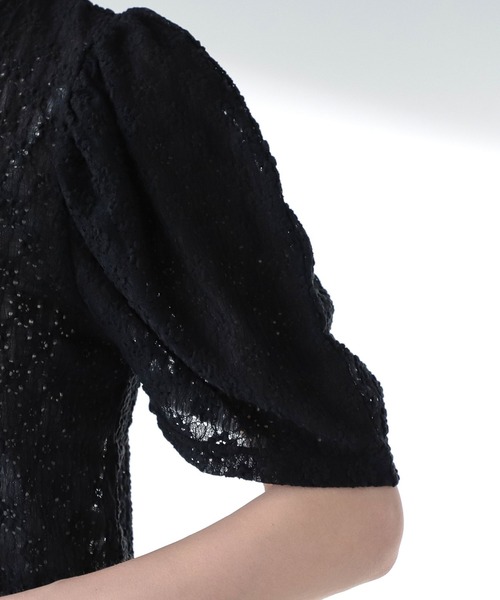 Ray BEAMS(レイビームス)の「Ray BEAMS / フラワー レース ギャザー スリーブ Tシャツ(Tシャツ/カットソー・レディース・オフホワイト/ブラック・ONE SIZE)」の17枚目の写真