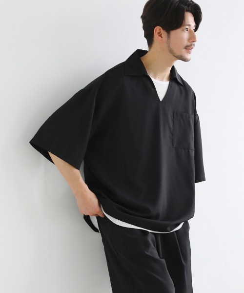 LIL VENDARS(リルヴェンダース)の「【セットアップ 3点セット】テックリネンスキッパ―プルオーバーシャツ&1タックショートパンツ&タンクトップ(セットアップ・メンズ・ネイビー/ブラック/グレー/ブラウン/ベージュ/ブルー・XL/M/L/S)」の9枚目の写真