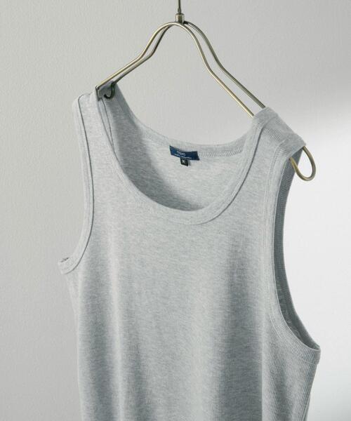 ITEMS URBANRESEARCH（アイテムズ アーバンリサーチ）の「リブタンクトップ（タンクトップ・メンズ・グレー系その他/ブラック/オフホワイト/アイボリー・LARGE/MEDIUM）」の4枚目の写真