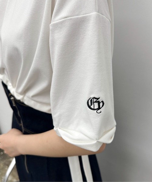 EPIMI E'PIMMY（エピミエピミー）の「裾ドロストクロップドTシャツ（Tシャツ/カットソー・レディース・オートミール/ブラック/オフホワイト/ブルー・MEDIUM）」の17枚目の写真