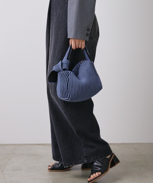 Kastane（カスタネ）の「【WEB限定カラー】リブニットBAG（ハンドバッグ・レディース・ブルー/アイボリー/ライトグレー・FREE）」の17枚目の写真