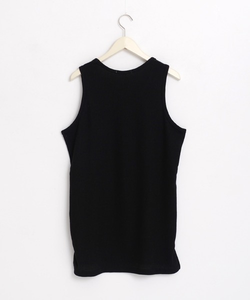 Revo.（レボ）の「ワッフル 裾スクエア タンクトップ / レイヤード ロング丈 タンクトップ（タンクトップ・メンズ・ホワイト/ブラック・M/L）」の6枚目の写真