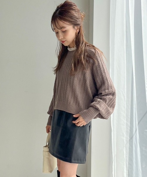 LOWRYS FARM(ローリーズファーム)の「マルチウェイクロップドプルオーバー 967411(カーディガン/ボレロ・レディース・グレー/ブラウン系その他/アイボリー/ブラウン/ベージュ/チャコールグレー/ホワイト系その他・FREE)」の6枚目の写真