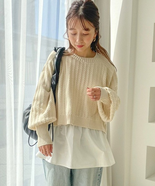 LOWRYS FARM(ローリーズファーム)の「マルチウェイクロップドプルオーバー 967411(カーディガン/ボレロ・レディース・グレー/ブラウン系その他/アイボリー/ブラウン/ベージュ/チャコールグレー/ホワイト系その他・FREE)」の2枚目の写真