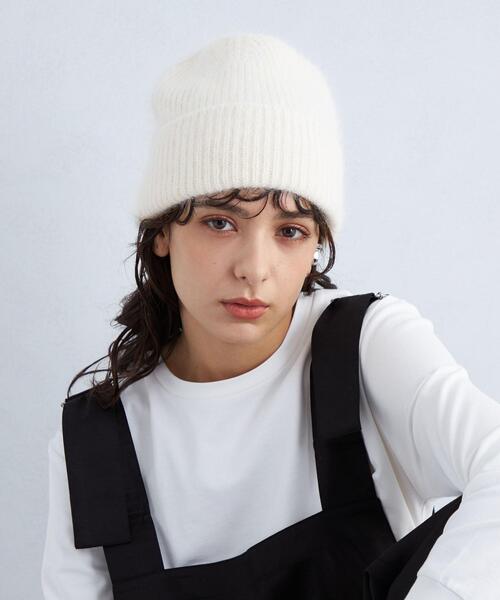 green label relaxing（グリーンレーベルリラクシング）の「リブ ニットキャップ / 帽子 / ニット帽（ニットキャップ/ビーニー・レディース・ライトグレー/ブラック/オフホワイト/コバルトブルー・FREE）」の6枚目の写真