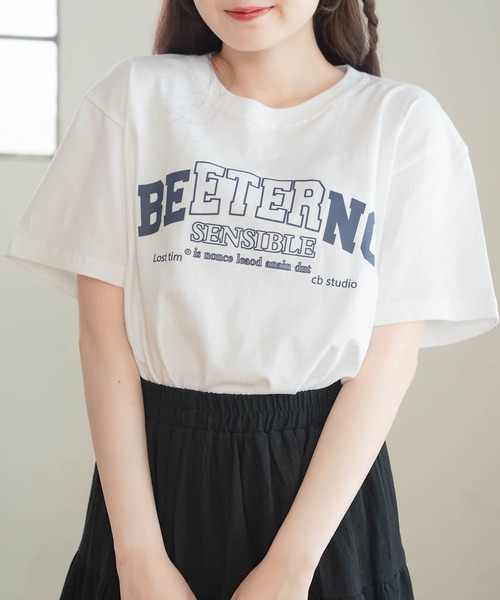 Cham.（チャム）の「メンズライクビッグT（Tシャツ/カットソー・レディース・ネイビー/ホワイト・F）」の22枚目の写真