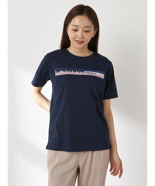 McGREGOR(マックレガー)の「プリントロゴTシャツ(Tシャツ/カットソー・レディース・ホワイト/ピンク/ライトイエロー/ネイビー/アイボリー/コーラル・L/M)」の3枚目の写真