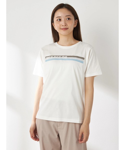 McGREGOR(マックレガー)の「プリントロゴTシャツ(Tシャツ/カットソー・レディース・ホワイト/ピンク/ライトイエロー/ネイビー/アイボリー/コーラル・L/M)」の2枚目の写真