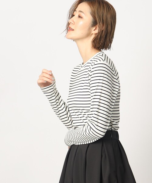 grove（グローブ）の「◆テレコ長袖ロンT（Tシャツ/カットソー・レディース・ホワイト系5/ブラック/アイボリー・02/03/01/04/05）」の18枚目の写真