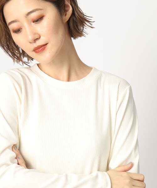 grove（グローブ）の「◆テレコ長袖ロンT（Tシャツ/カットソー・レディース・ホワイト系5/ブラック/アイボリー・02/03/01/04/05）」の12枚目の写真
