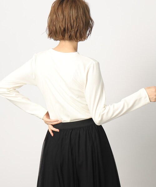 grove（グローブ）の「◆テレコ長袖ロンT（Tシャツ/カットソー・レディース・ホワイト系5/ブラック/アイボリー・02/03/01/04/05）」の10枚目の写真