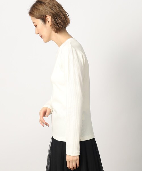 grove（グローブ）の「◆テレコ長袖ロンT（Tシャツ/カットソー・レディース・ホワイト系5/ブラック/アイボリー・02/03/01/04/05）」の7枚目の写真