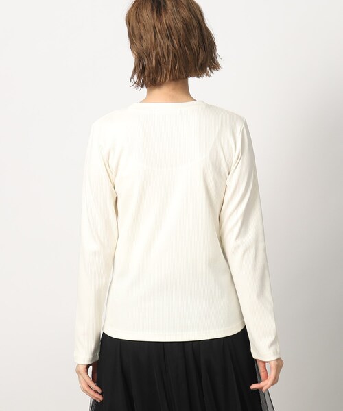 grove（グローブ）の「◆テレコ長袖ロンT（Tシャツ/カットソー・レディース・ホワイト系5/ブラック/アイボリー・02/03/01/04/05）」の6枚目の写真