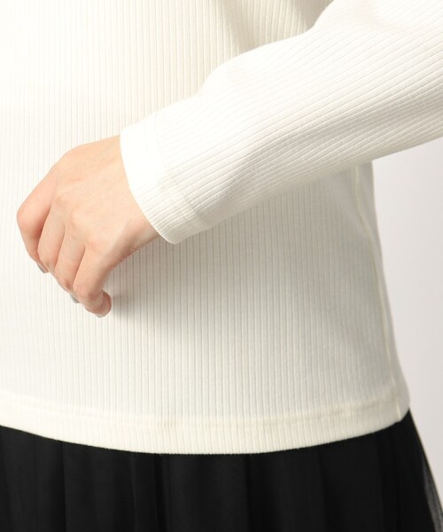 grove（グローブ）の「◆テレコ長袖ロンT（Tシャツ/カットソー・レディース・ホワイト系5/ブラック/アイボリー・02/03/01/04/05）」の4枚目の写真