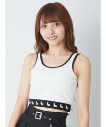 カップ入りモノグラムショートタンクトップ